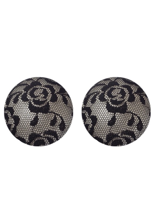 Set 2 perechi plasturi, BGHYHYHI, Silicon, Negru, One Size INTL