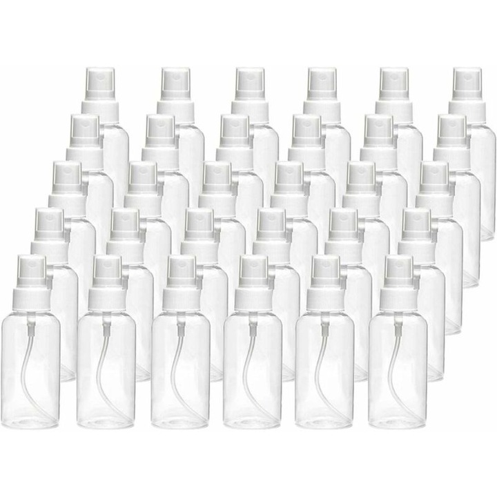 Set 30 sticle spray plastic 30ML pentru uleiuri esentiale, cosmetice, parfumuri, AMRINUGL