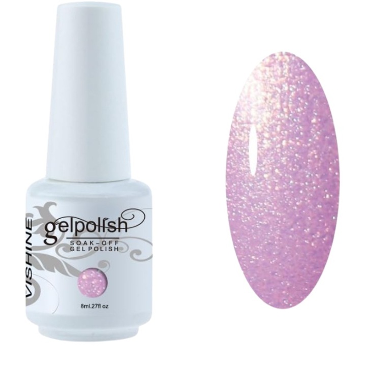 Гел лак за нокти Vishine UV LED, Полупостоянен маникюр до 21 дни, Light Pink Pearl