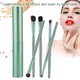 Set pensule machiaj 5pcs, Zeaicos, verde, material aluminiu si lemn, design portabil