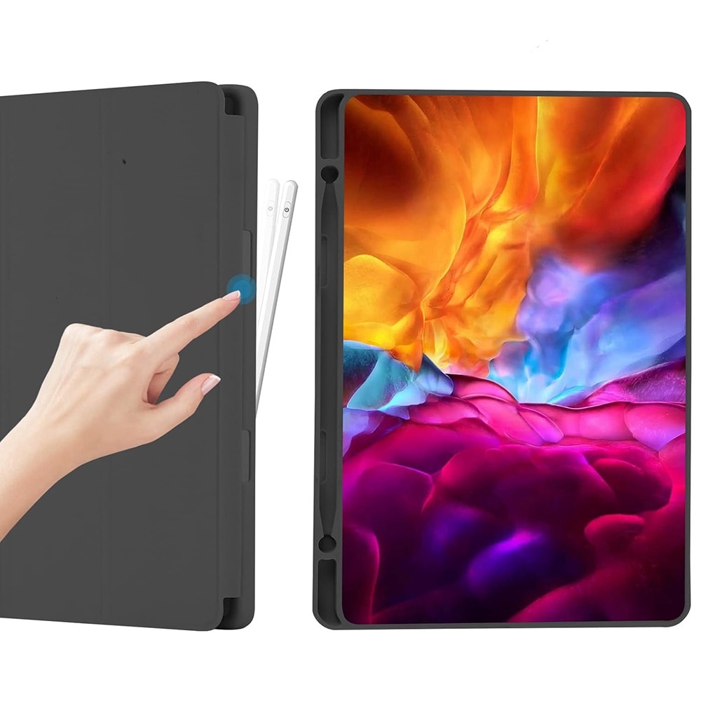 Husa pentru Samsung Galaxy Tab A7 Lite 8.7 inch Soft Shell cu functie wake-up/sleep si compartiment pentru stylus tip stand - negru
