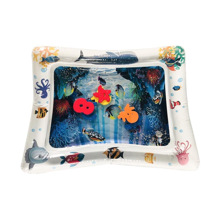 Saltea cu apa pentru bebelusi AMRINUGL, 100% PVC, 3 luni+, multicolor, usor de transportat