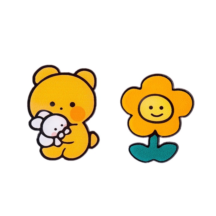 Set 3 insigne pentru haine Amrinugl, multicolor, acril