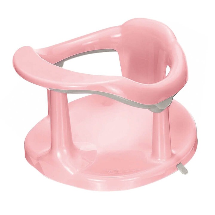 Suport de baie antialunecare pentru bebelusi Timeless Tools, 6 luni +, Talpa cu ventuze, Greutate maxima de suport 13 kg, Roz