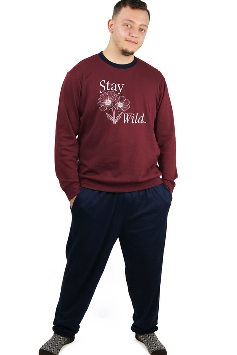 Ferfi pizsama Stay Wild Phrase felirattal