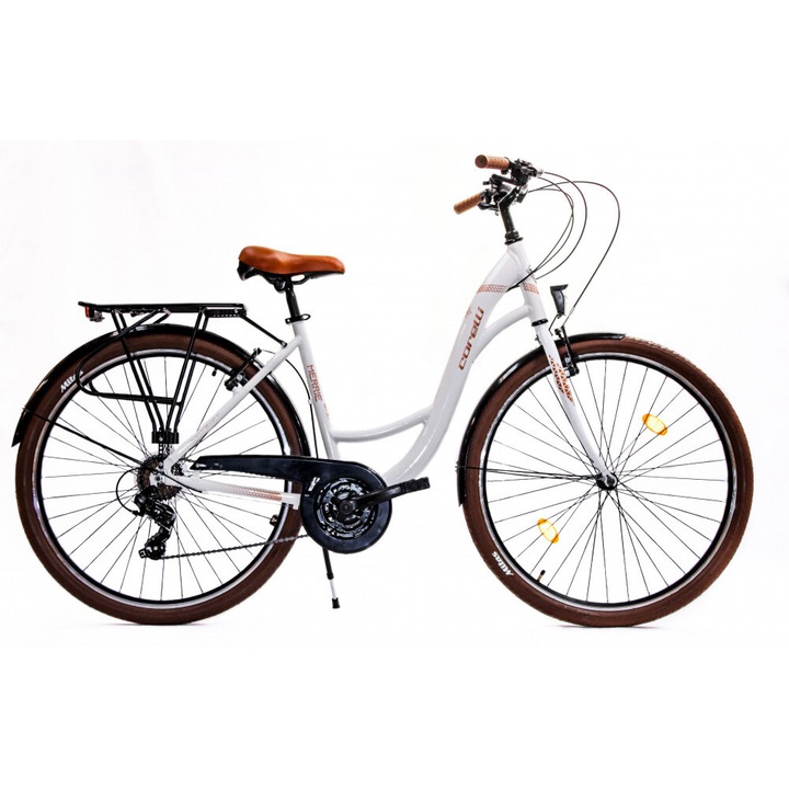 Лек дамски трекинг велосипед Corelli Glowie 26, 44 см, бял