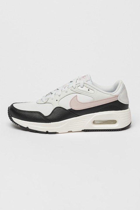 Nike, Air Max SC sneaker bőrrészletekkel, Fehér/Fekete/Púderlila