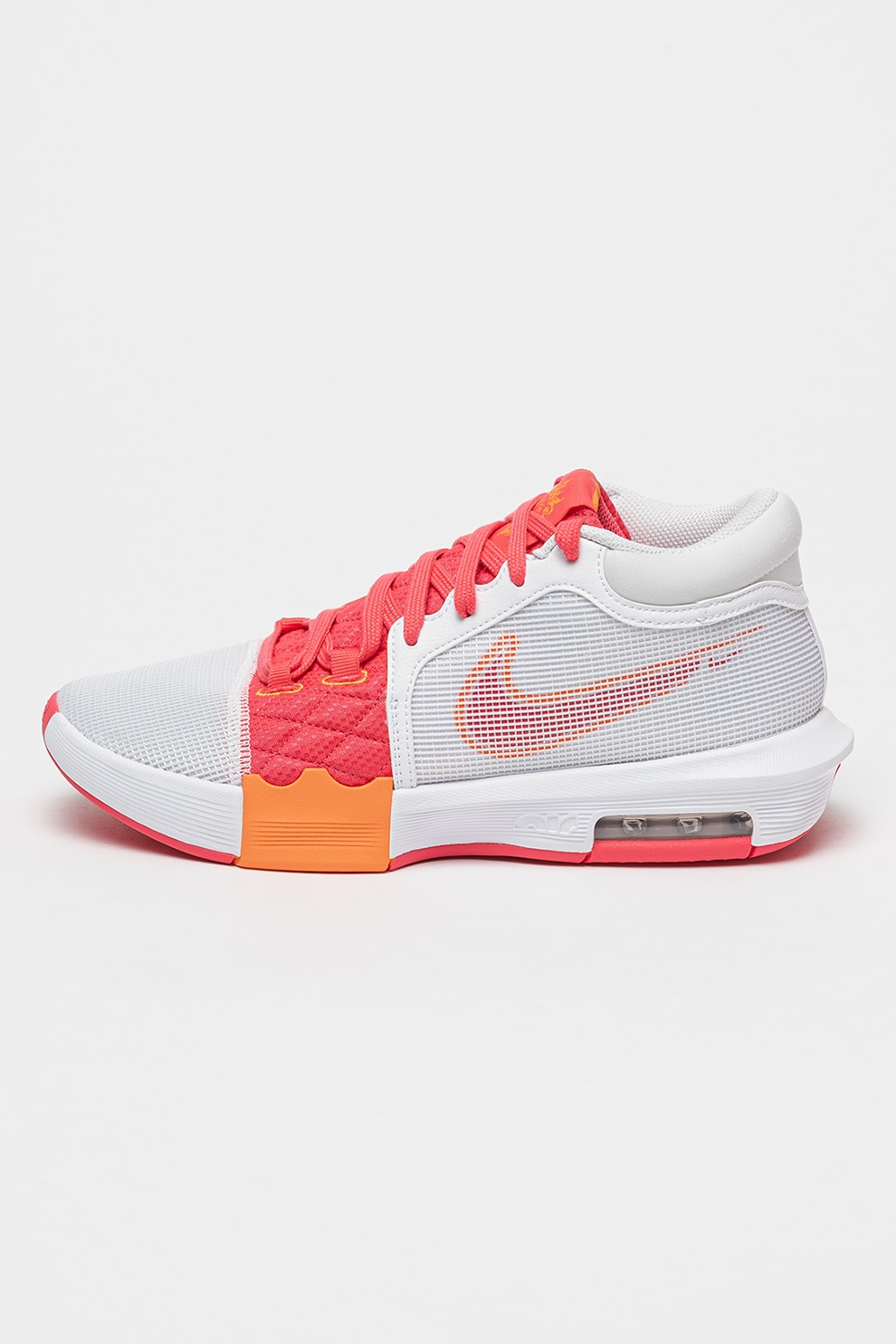 Nike, Pantofi cu brant moale, pentru baschet LeBron Witness VIII, Alb, Roz aprins, 9.5