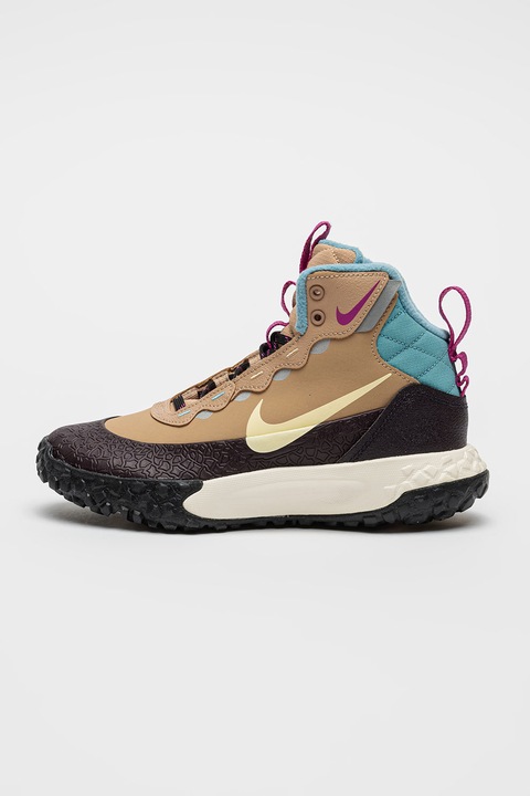 Nike, Боти от набук Terrascout с текстил, Коняк кафяв/Светлосин/Camel
