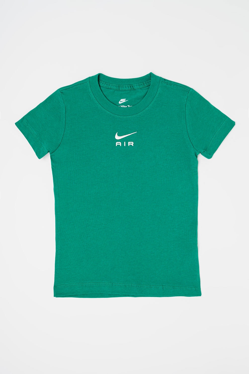 Nike, Tricou de bumbac cu imprimeu logo, Alb, Verde, 122-128 CM