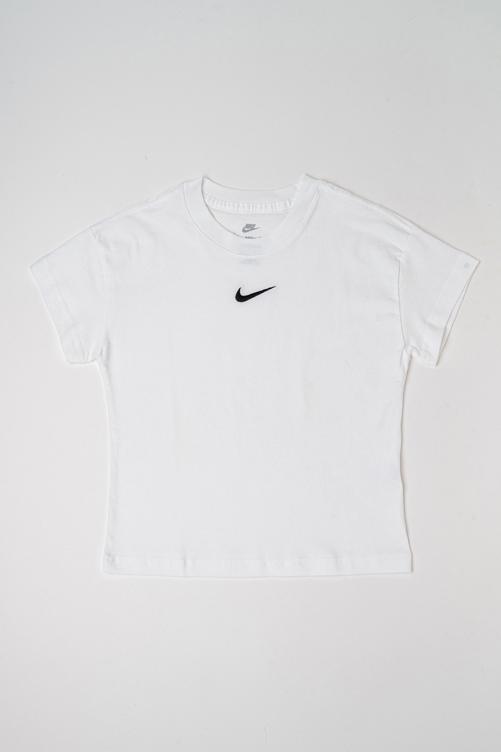 Nike, Tricou din bumbac cu detaliu logo, Negru, Alb optic, 146-156 CM