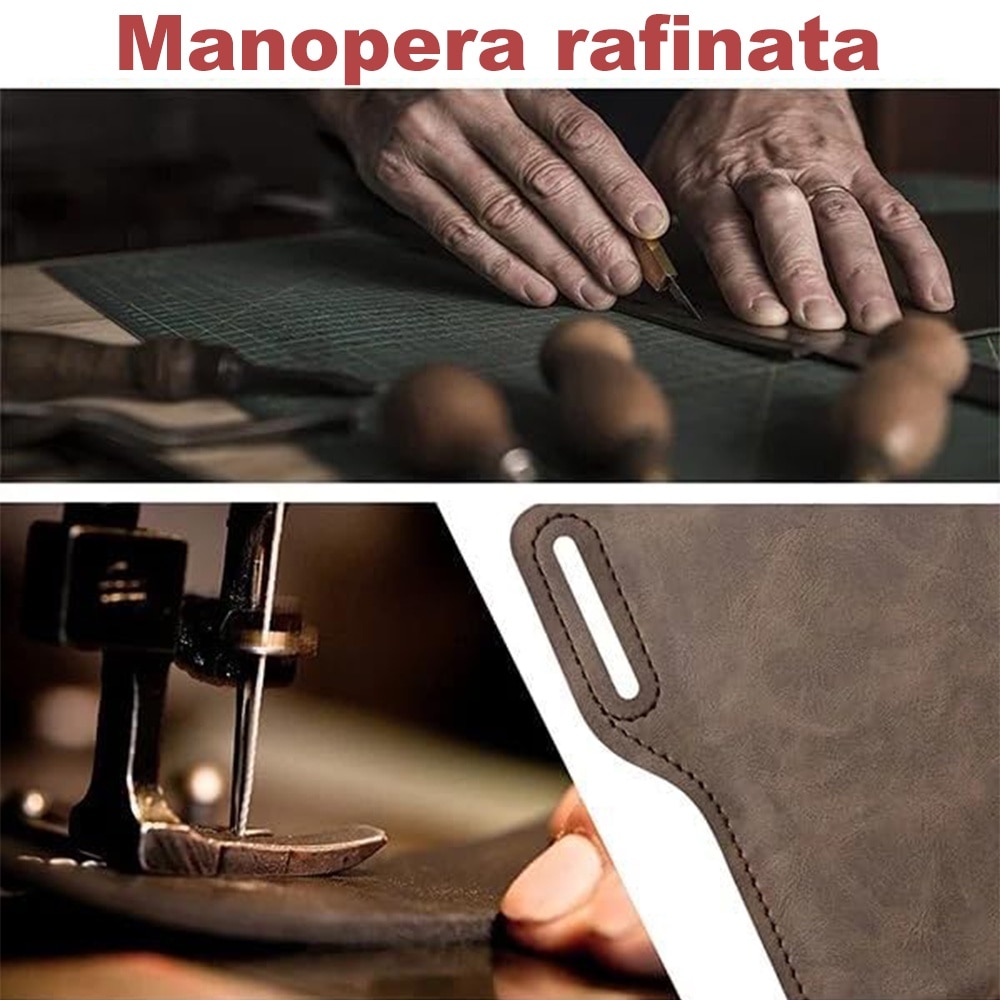 Suport pentru telefon pentru curea, Piele ecologica, husa portofel, Compatibila cu telefoane iPhone 16/iPhone 16 Pro Max 6.5-7.5 Inch, Maro