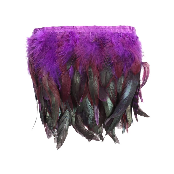 Pene ornamentale pentru decoratiuni, artizanat si DIY, 5 m, Negru si violet