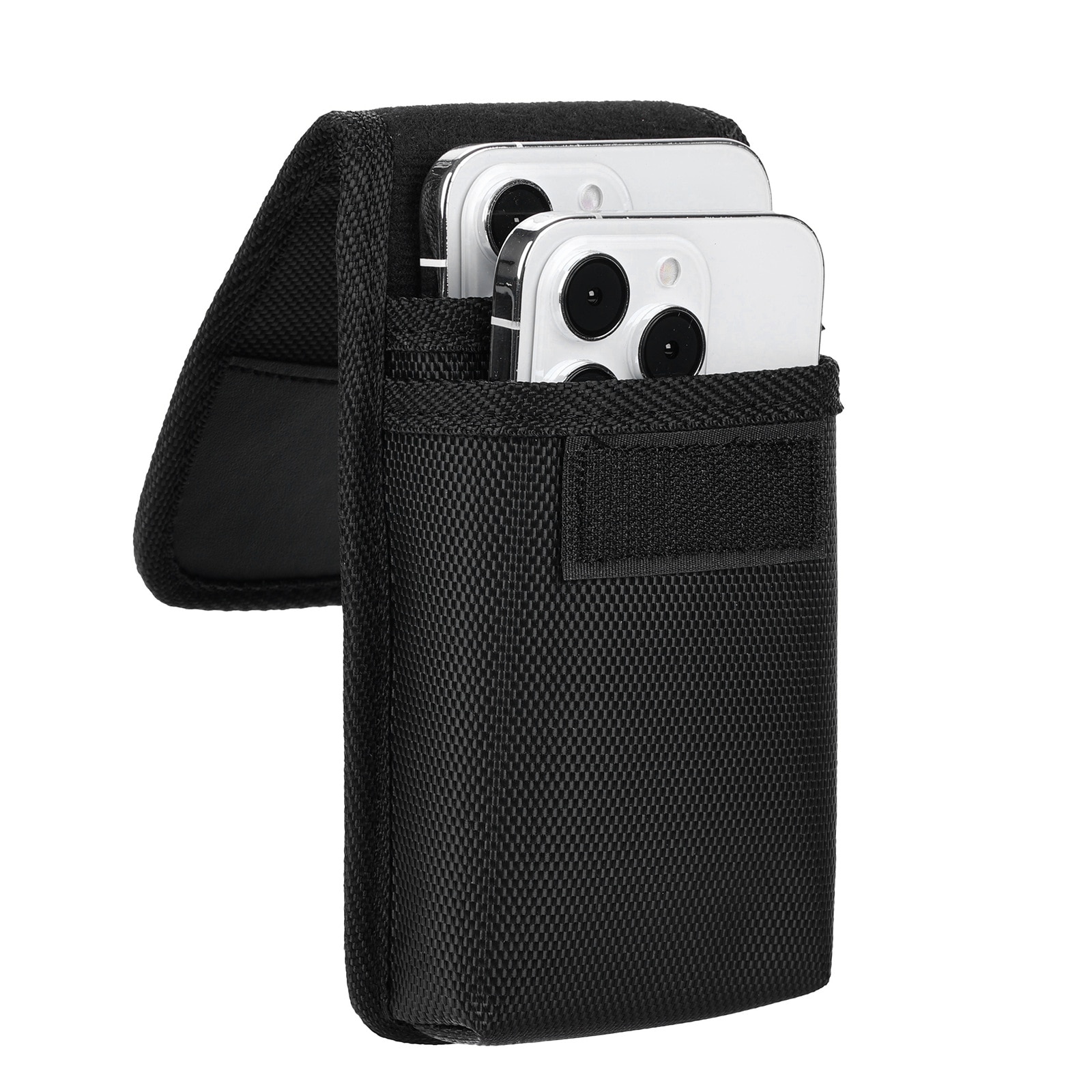 Husa cu centura verticala(XL), husa pentru telefon mobil, suport pentru telefon mobil, suport universal, potrivita pentru Samsung, iPhone, buzunar pliabil, curea, carabinier Clip lateral, carcasa de protectie a mediului, negru