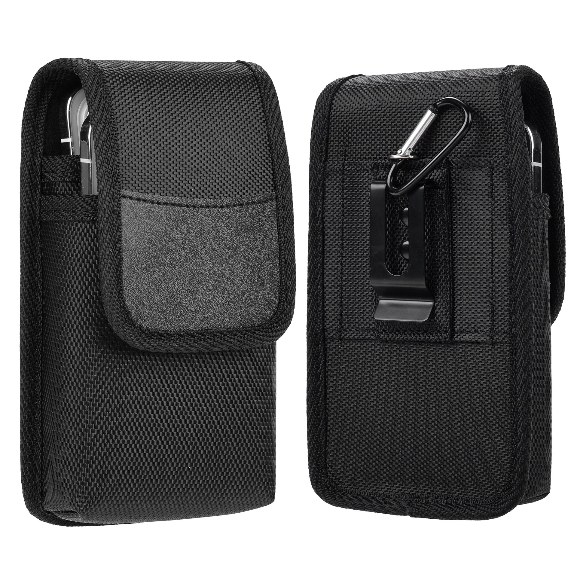 Husa cu centura verticala(XL), husa pentru telefon mobil, suport pentru telefon mobil, suport universal, potrivita pentru Samsung, iPhone, buzunar pliabil, curea, carabinier Clip lateral, carcasa de protectie a mediului, negru