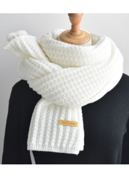 Дамски шал AMRINUGL, вълна, бял