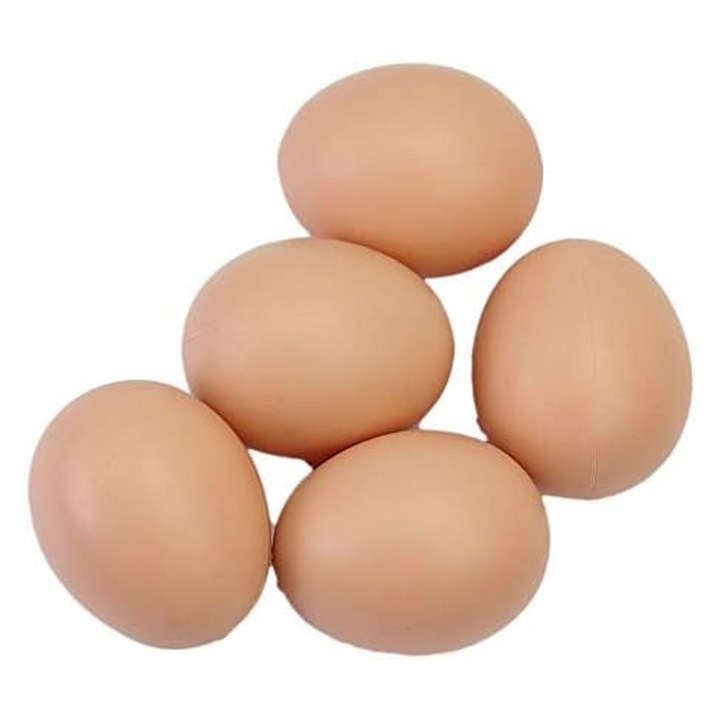 Set 5 oua false din plastic, AMRINUGL, decorativ, usor, non-toxic, pentru cuibul gainilor