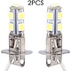 Set 2 becuri H3 5050 LED 9 SMD pentru lumini de ceata, alb, DC12V