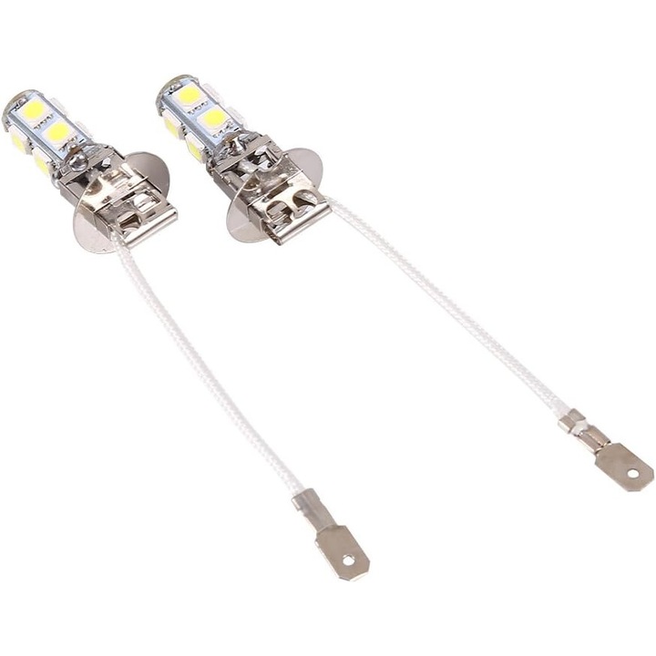2db izzós készlet, H3 5050 LED ködhöz, AMRINUGL, fehér, 12V, 9 LED, 6750K
