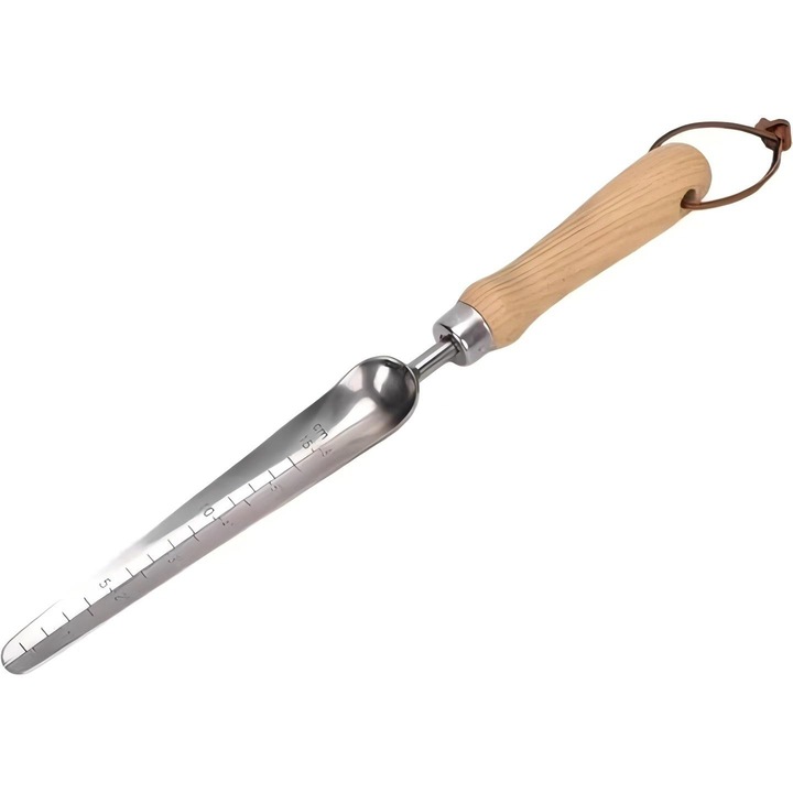 Lopata ingusta, inox/lemn, 34x3.5cm, maro/argintiu