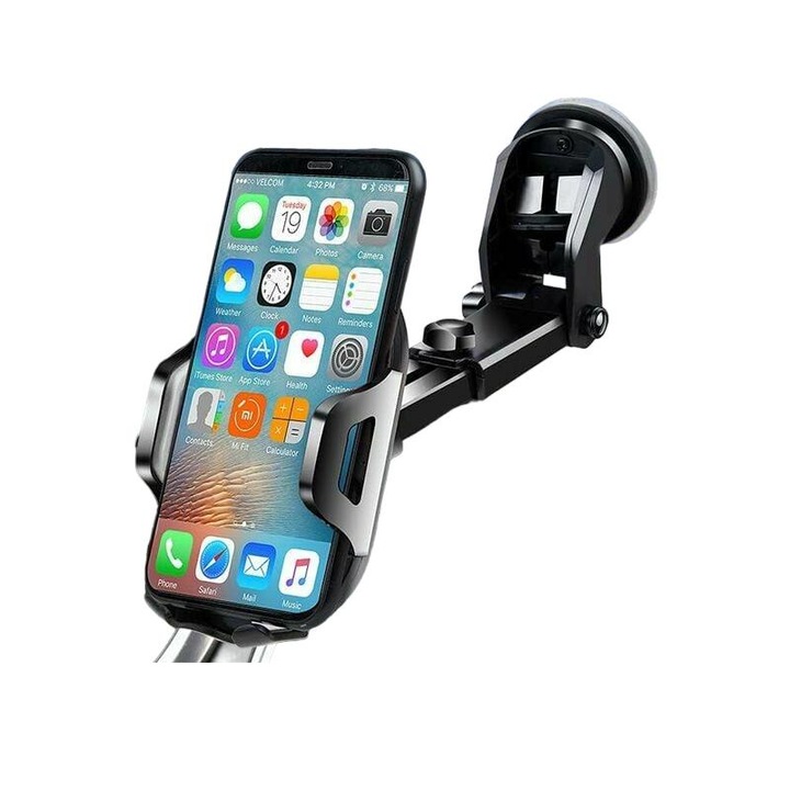 Suport telefon auto AMRINUGL, montare parbriz sau ventilatie, prindere prin ventuza