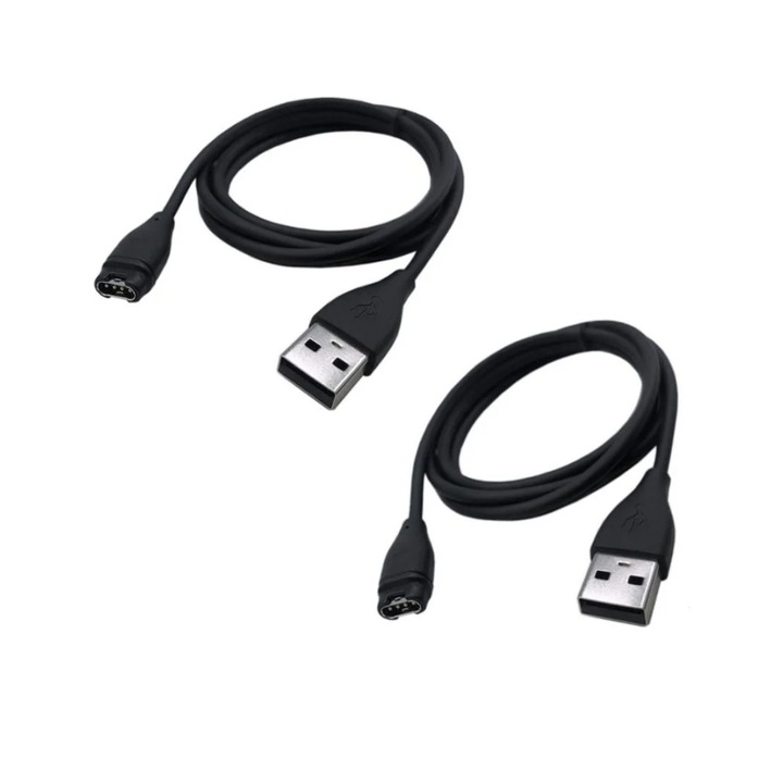 Комплект от 2 зарядни за смарт часовници, AMRINUGL, съвместими с Garmin, ABS/TPE, черни