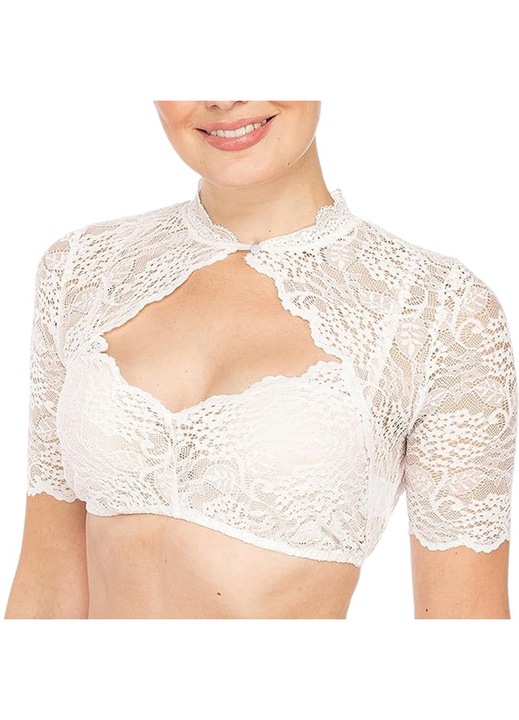 Tricou dama, AMRINUGL, Dantela, Alb, L INTL