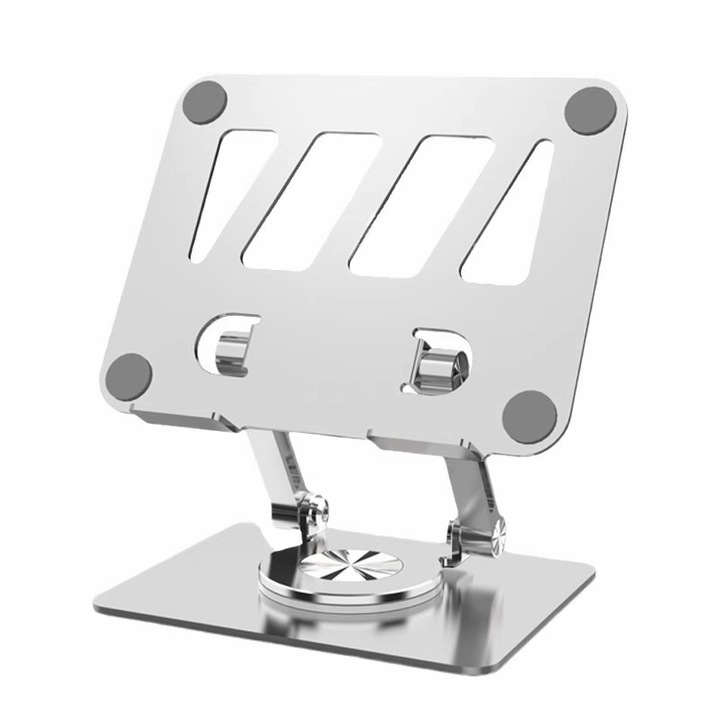 Ezüst színű asztali állítható hordozható forgatható telefontartó