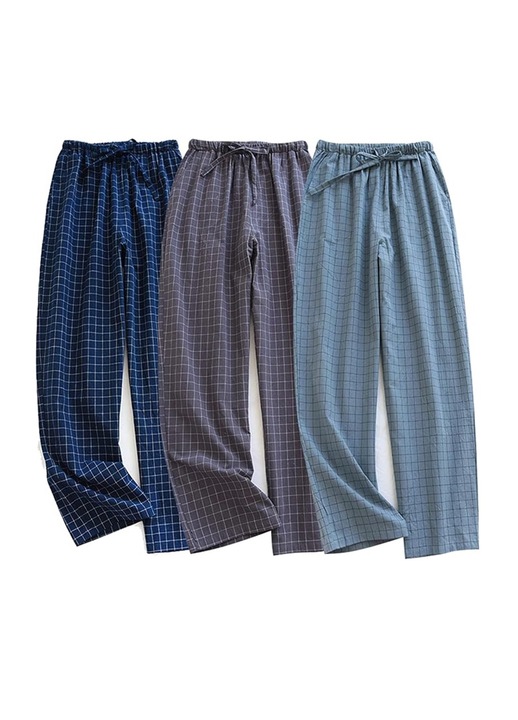 3 pár pizsama nadrág férfi készlet, Amrinugl, pamut, többszínű, M INTL