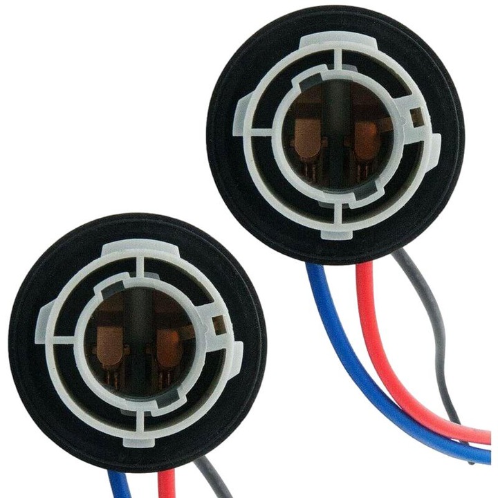 Комплект 2 адаптера за фасунга 1157 BAY15D за крушка P21/5W, AMRINUGL, пластмаса