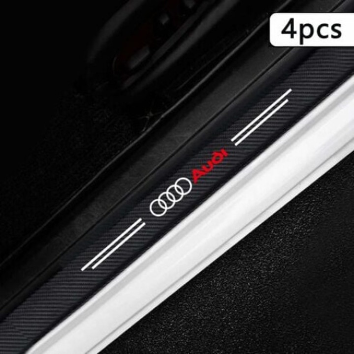 Protector de prag pentru usi auto AMRINUGL, film de protectie, fibra de sticla, pentru Audi A1 A3 A4 A5 A6 A7 A8 Q3 Q5 Q7 R8