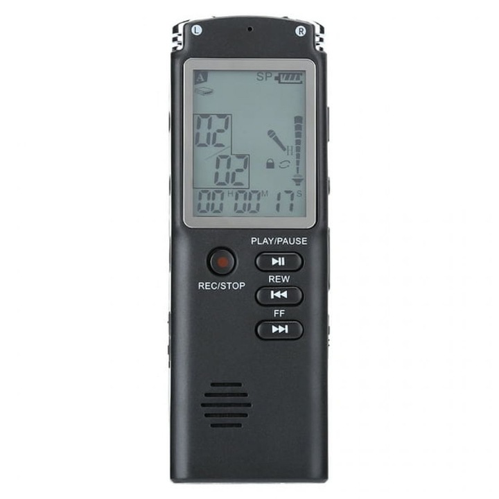 Рекордер, AMRINUGL, ABS, LCD екран, USB, 16GB, черен, 35g