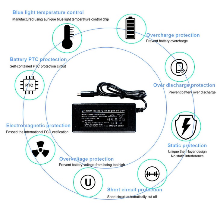 Incarcator Baterie Scooter Electric 42V Pentru Trotineta Electrica