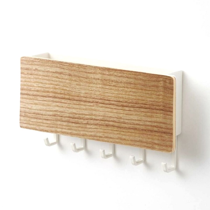 Органайзер декоративен за стена, Enforose, държач за ключове, рустик стил, лесен монтаж, компактни размери