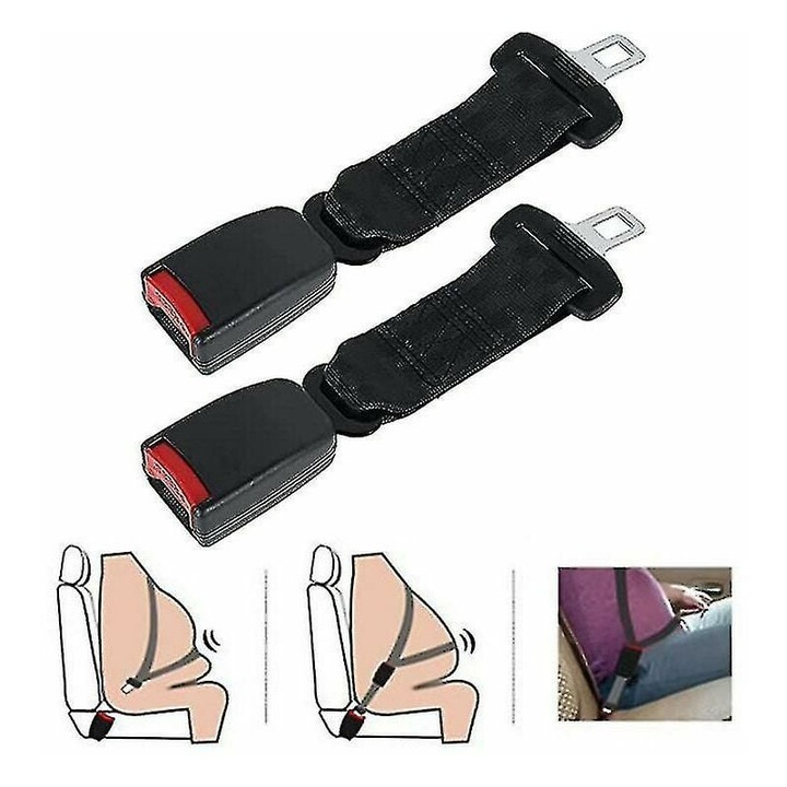 2 db biztonsági öv hosszabbító készlet, AMRINUGL, univerzális, 23cm, fekete