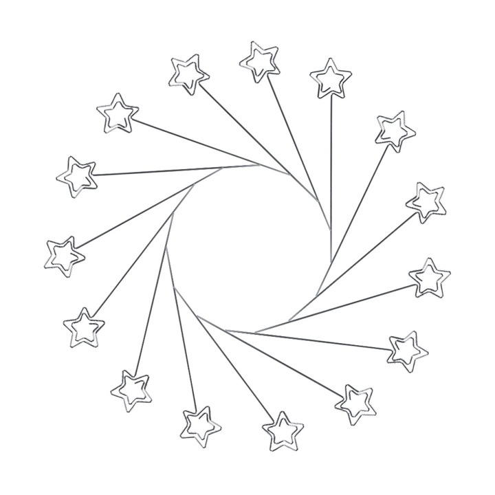 50 db jegyzet tartó, AMRINUGL, fém, csillag alakú, ezüst, 12x2.5cm