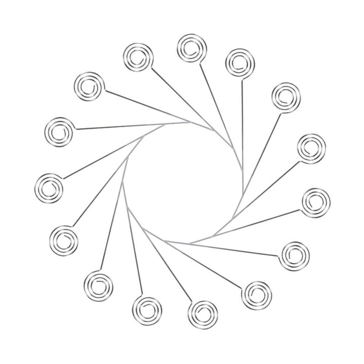 50 db fém memó tartó készlet, AMRINUGL, kerek, ezüst, 12x2.3cm