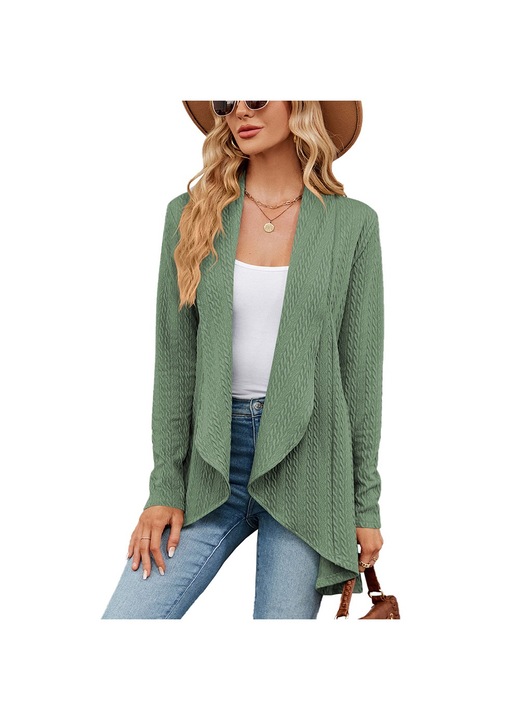 dama AMRINUGL cardigan cu maneca lunga, casual, Verde