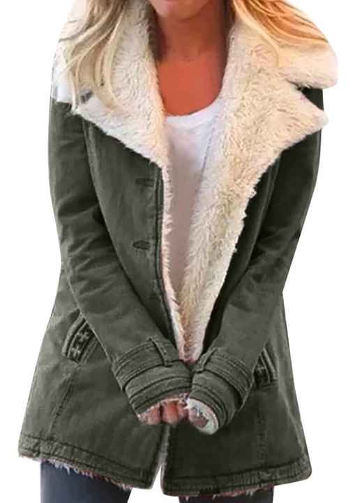 Geaca de iarna, AMRIUNGL, Poliester, Verde, 3XL INTL