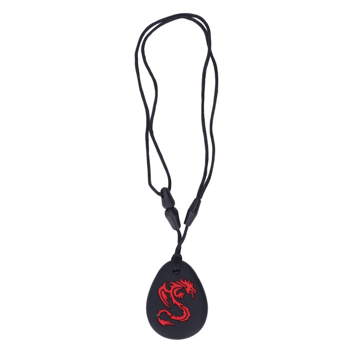 Комплект от 2 силиконови колиета за дъвчене, AMRINUGL, 6x4.8см, Черни