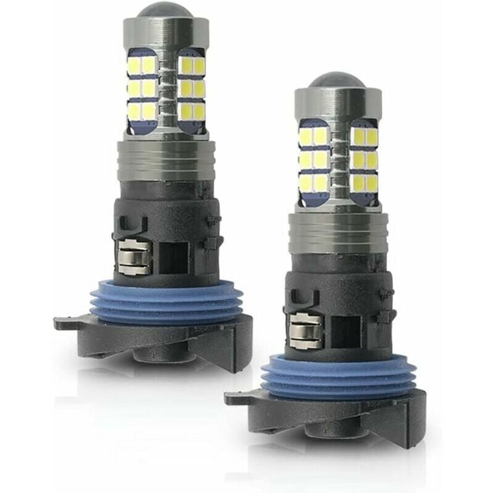 Комплект 2 LED крушки HP24W за Peugeot 3008 5008, Citroen C5, 6500K-7000K, 27 SMD, бели