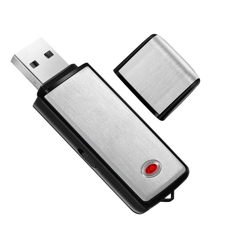 Цифров диктофон 2 в 1, Mmgoqqt, 8GB, сензор за звук, сребрист