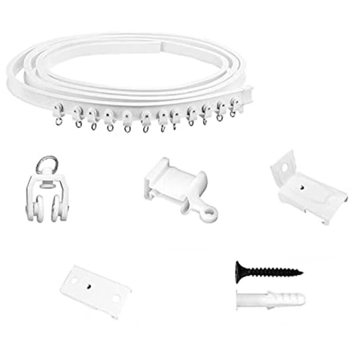 Sina perdea flexibila, AMRINUGL, PVC, 2 m, alb