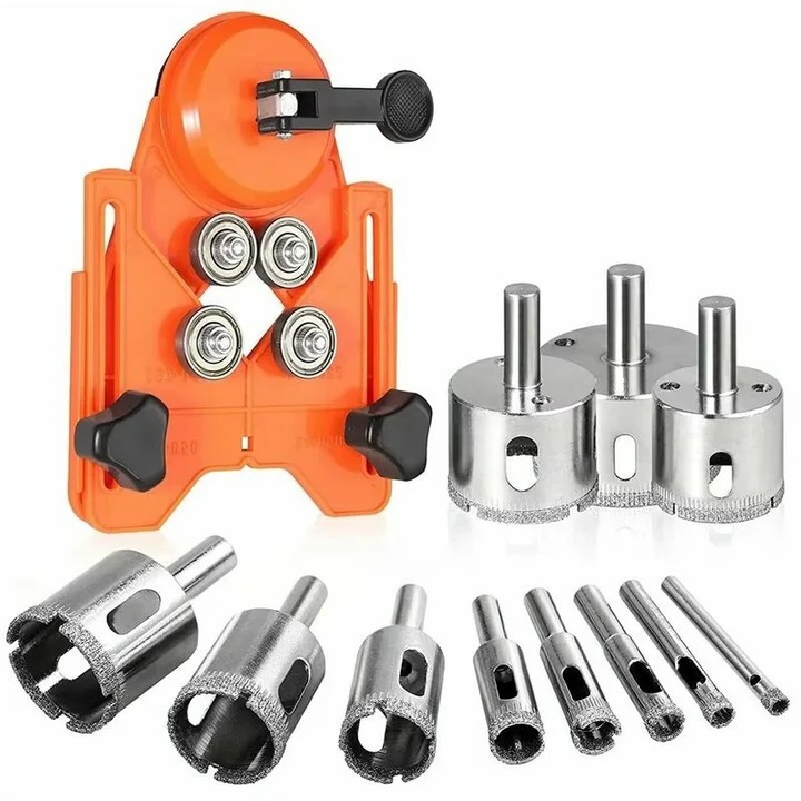 Set de burghie cu diamant, AMRINUGL, 11 dimensiuni, design ergonomic, pentru ceramica si sticla