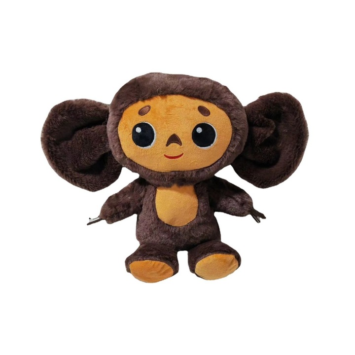 Играчка маймунка Чебурашка, плюшена, 20 см, уникален дизайн, мека, многоцветна