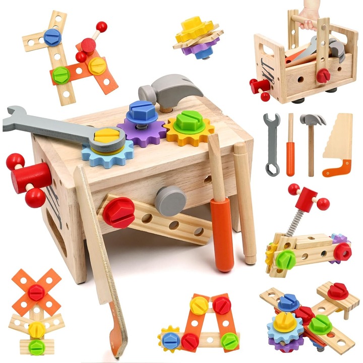 Montessori interaktív játékkészlet, 29 darab, 2-7 éves gyerekeknek