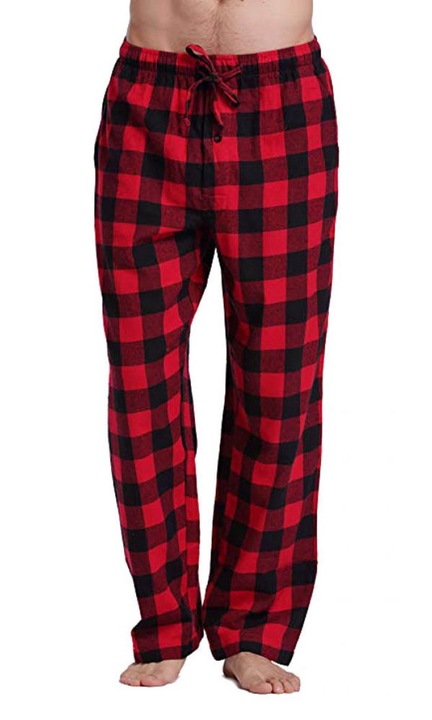 Alkalmi pizsama nadrág férfiaknak AMRINUGL, poliészter, piros/fekete