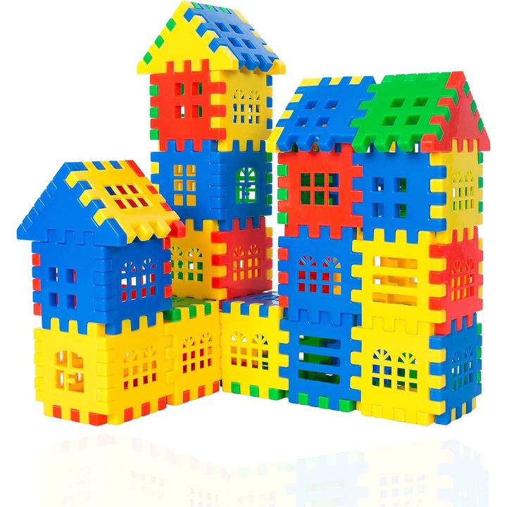 Set de blocuri de constructie interconectabile AMRINUGL, 155PCS, multicolor, din plastic ABS, pentru copii peste 3 ani
