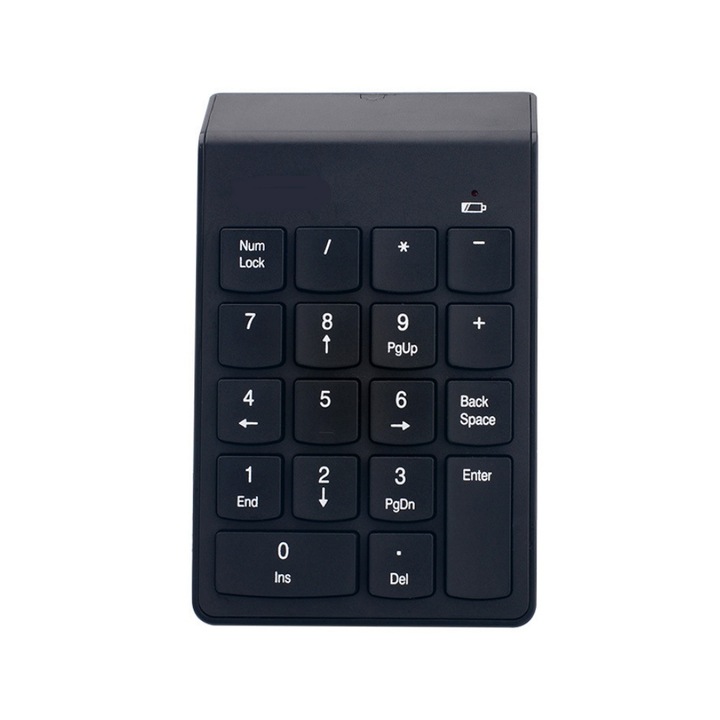 Tastatura numere wireless AMRINUGL, design compact, ergonomic, compatibilitate inalta cu PC-uri si laptopuri
