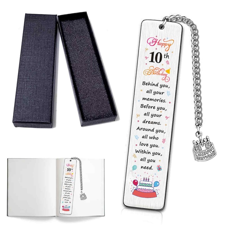 Semn de carte metalic, 26x130mm, argintiu, cutie cadou 145x45x18mm